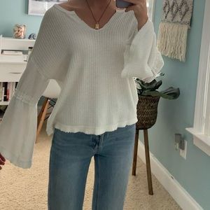 White long sleeve top